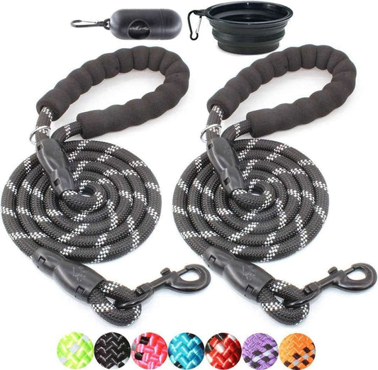 2 Packs 5/6 FT Dog Leash with Comfortable Padded Handle