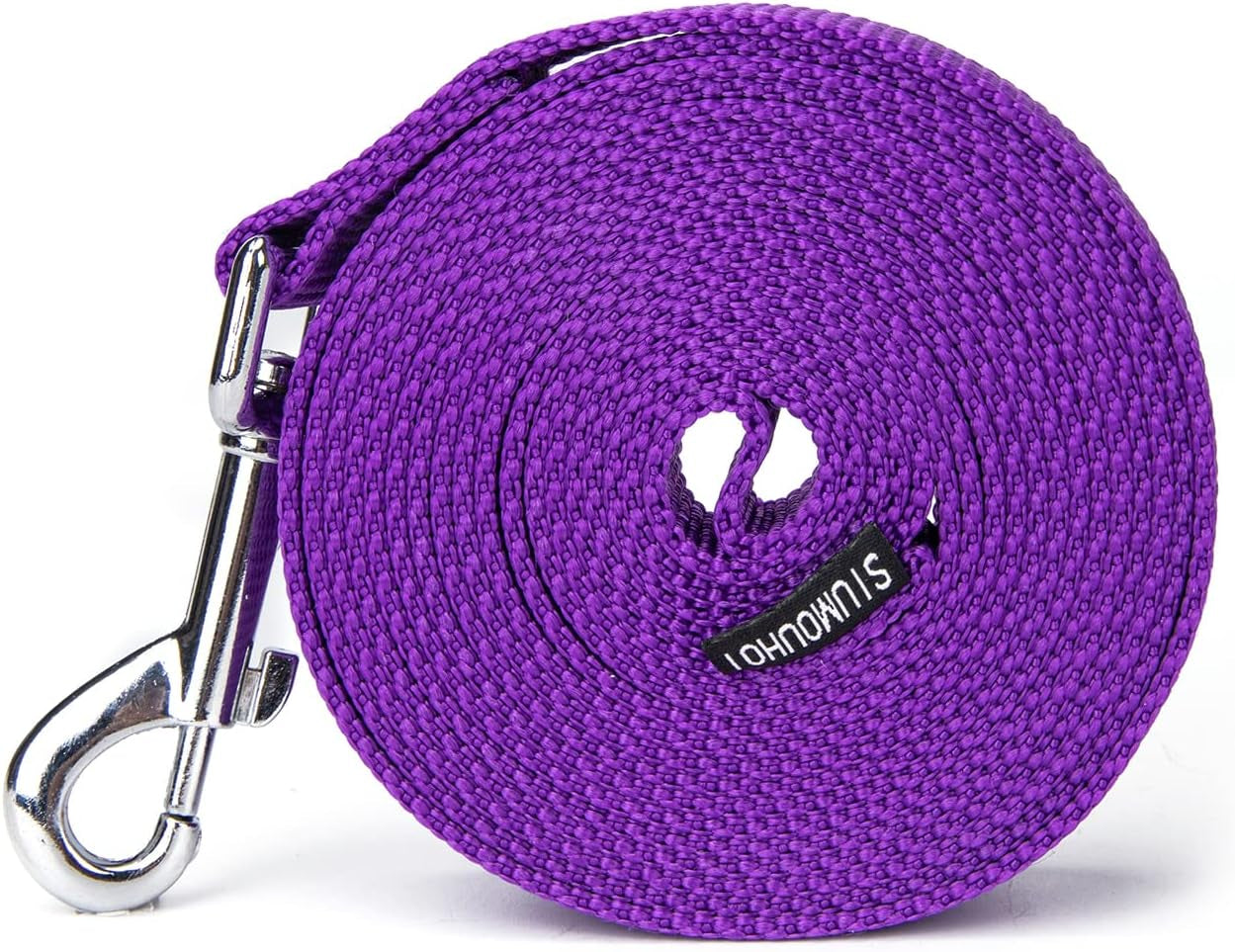 Strong Durable Nylon Dog Training Leash, 1 Inch Wide Traction Rope, 6 Ft 10Ft 15Ft Long, for Small and Medium Dog (Purple, 6 Feet)