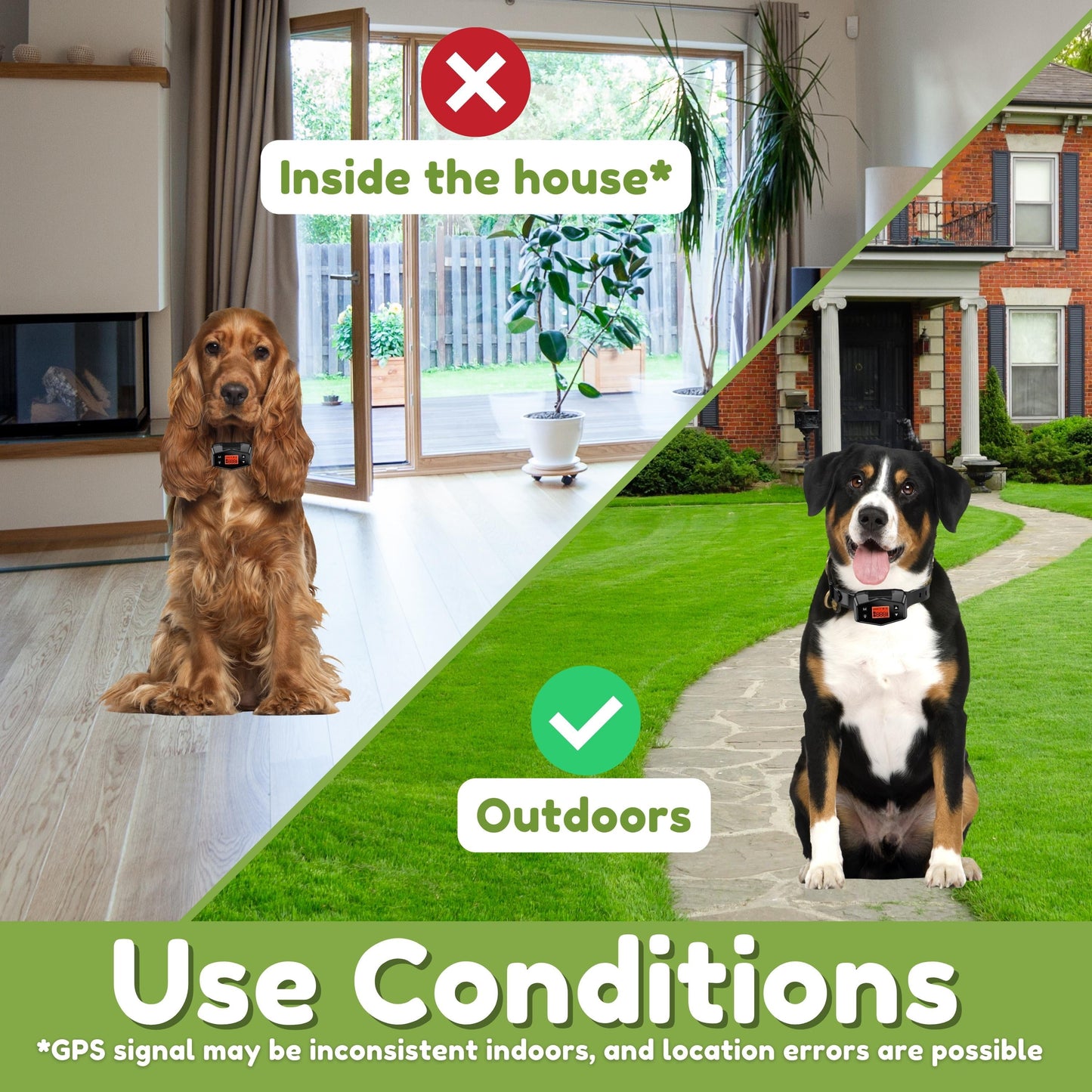 GPS Dog Fence - Wireless Fence for Dogs, from 33 up to 1000 Yards Coverage Area