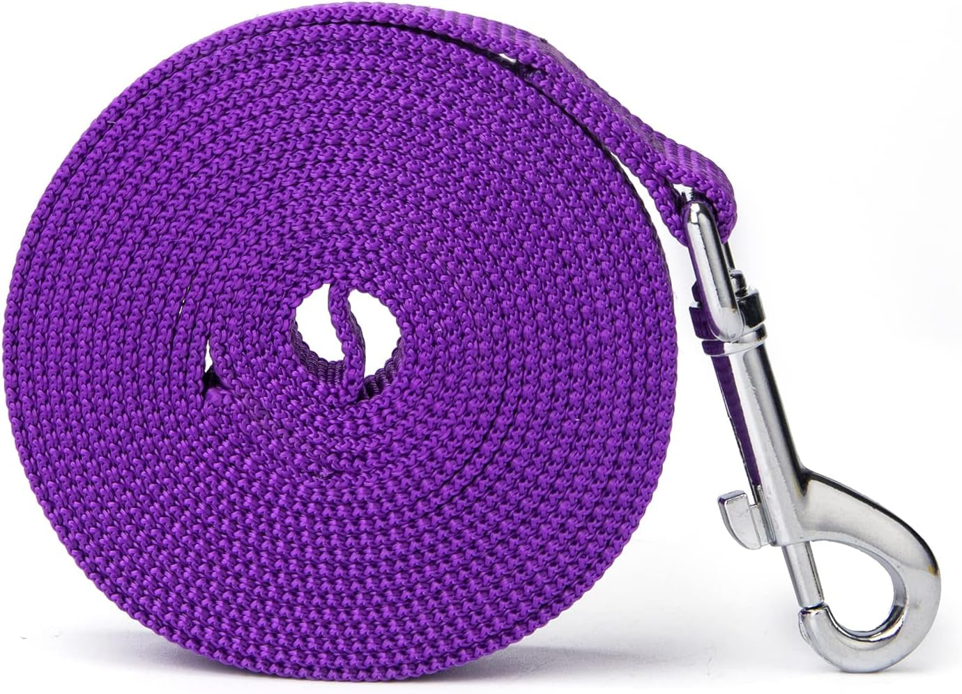 Strong Durable Nylon Dog Training Leash, 1 Inch Wide Traction Rope, 6 Ft 10Ft 15Ft Long, for Small and Medium Dog (Purple, 6 Feet)