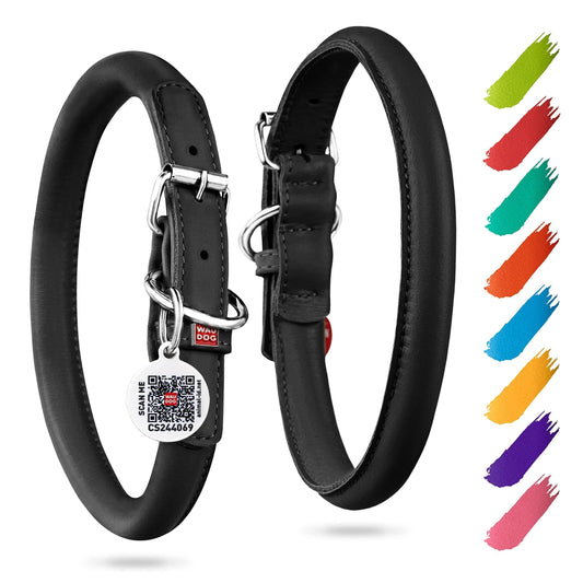 Ultra Soft Rolled Leather Dog Collar for Small Dogs Soft Padded Dog Collars for Medium Dogs Puppy Collars for Large Breed Dogs Male and Female Dog Collar