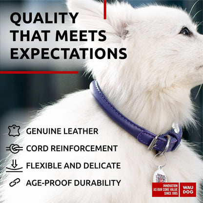 Ultra Soft Rolled Leather Dog Collar for Small Dogs Soft Padded Dog Collars for Medium Dogs Puppy Collars for Large Breed Dogs Male and Female Dog Collar
